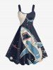Shark Planet Plane Galaxy Print Matching Hawaii Beach Outfit For Couples -  