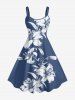Hibiscus Flower Leaf Print Matching Hawaii Beach Outfit For Couples -  