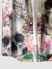 Skulls Newspaper Flower Print Matching Hawaii Beach Outfit For Couples -  