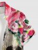 Skulls Newspaper Flower Print Matching Hawaii Beach Outfit For Couples -  