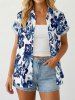Coconut Tree Hibiscus Flower Print Matching Hawaii Beach Outfit For Couples -  