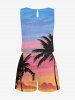 Matching Hawaii Shirt and Romper Beach Outfit Coconut Tree Ombre Sky Cloud Printed for Couples -  