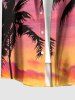 Matching Hawaii Shirt and Romper Beach Outfit Coconut Tree Ombre Sky Cloud Printed for Couples -  