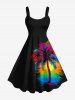 Colorful Coconut Tree Sun Print Matching Hawaii Beach Outfit For Couples -  