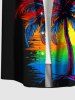 Colorful Coconut Tree Sun Print Matching Hawaii Beach Outfit For Couples -  