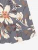 Robe débardeur trapèze à imprimé floral grande taille, style hawaïen, cache-cœur - Gris Clair XS