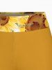 Sunflower Print Hawaii Twist Halter Backless Boyleg Tankini Swimsuit -  
