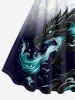 Plus Size Dragon Ombre Print A Line Dress - Blanc 2X