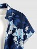 Flower Leaf Branch Print Hawaii Button Pocket Shirt For Men -  
