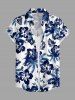Women's Coconut Tree Hibiscus Flower Print Hawaii Shirt - Bleu 2XL