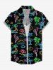 Women's Coconut Tree Flamingo Juice Print Hawaii Shirt - Noir S