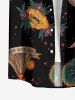 Dinosaur Flower Print Matching Hawaii Beach Outfit For Couples - Noir 