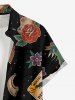 Dinosaur Flower Print Matching Hawaii Beach Outfit For Couples - Noir 