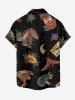 Dinosaur Flower Print Matching Hawaii Beach Outfit For Couples - Noir 