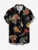 Dinosaur Flower Print Matching Hawaii Beach Outfit For Couples - Noir 