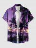 Coconut Tree Seascape Ombre Sky Print Matching Hawaii Beach Outfit For Couples -  
