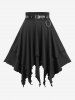 Polka Dot Flocking Tie Dye Top and Layered Solid Handkerchief A Line Skirt Outfit -  