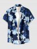 Flower Leaf Branch Print Matching Hawaii Beach Outfit For Couples - Bleu profond 