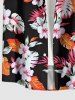 Flowers Leaf Tropical Print Matching Hawaii Beach Outfit For Couples -  