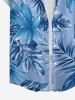 Women's Tropical Leaf Flower Print Hawaii Shirt - Bleu 2XL