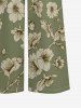 Combinaison hawaïenne à imprimé floral et jambes larges - Vert clair L