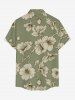 Chemise hawaïenne à imprimé floral grande taille et poches boutonnées pour hommes - Vert clair S