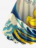 Robe trapèze hawaïenne à imprimé vagues et canards, grande taille - Jaune XS
