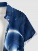 Ombre Flower Bubble Print Hawaii Button Pocket Shirt For Men - Bleu profond 4XL