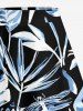Plus Size Tropical Leaf Flower Dragonfly Print Hawaii Split A Line Skirt -  