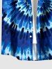 Plus Size Spiral Tie Dye Print Hawaii Button Pocket Shirt For Men - Bleu 5XL