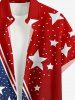 Patriotic American Flag Print Button Pocket Shirt For Men -  