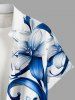 Flowers Leaf Print Buttons Pocket Hawaii Shirt For Men - Blanc 4XL