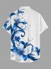 Flowers Leaf Print Buttons Pocket Hawaii Shirt For Men - Blanc 4XL