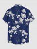 Flowers Leaf Print Buttons Pocket Hawaii Shirt For Men -  