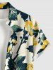 Chemise hawaïenne grande taille à imprimé floral et feuilles, boutons et poche pour homme - Jaune clair S