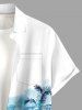 Chemise hawaïenne grande taille pour homme, imprimé nuage ombré cocotier, boutons et poche. - Blanc S