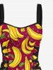 Banana Flower Leaf Print Matching Hawaii Beach Outfit For Couples -  
