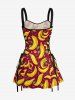Banana Flower Leaf Print Matching Hawaii Beach Outfit For Couples -  