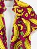 Banana Flower Leaf Print Matching Hawaii Beach Outfit For Couples -  