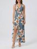 Flower Leaf Print Matching Hawaii Beach Outfit For Couples -  