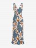 Flower Leaf Print Matching Hawaii Beach Outfit For Couples -  