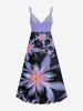 Robe débardeur trapèze à imprimé floral et feuilles grande taille, style hawaïen, cache-cœur - Pourpre  XXS