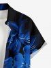 Ombre Flower Print Hawaii Button Pocket Shirt For Men -  