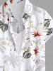 Women's Coconut Tree Hibiscus Flower Leaf Print Hawaii Shirt -  