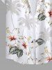 Women's Coconut Tree Hibiscus Flower Leaf Print Hawaii Shirt -  