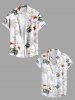 Women's Coconut Tree Hibiscus Flower Leaf Print Hawaii Shirt -  