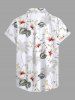 Women's Coconut Tree Hibiscus Flower Leaf Print Hawaii Shirt -  