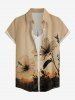 Women's Hibiscus Flower Sunset Print Hawaii Shirt -  