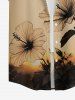 Women's Hibiscus Flower Sunset Print Hawaii Shirt -  