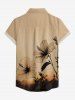 Women's Hibiscus Flower Sunset Print Hawaii Shirt -  